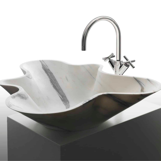 Sculptural Marble Sink – Artistic Design for Modern Bathrooms